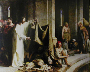 Photograph of the painting Christ Healing the Sick at Bethesda by Carl Heinrich Bloch (John 5:2-9)