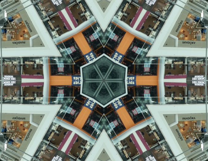 Kaleidoscope view of a shopping mall