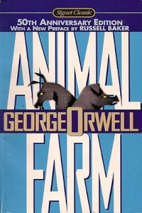 Book cover for Animal Farm, by George Orwell